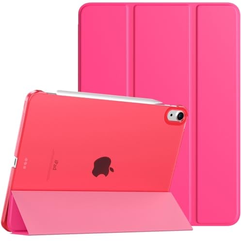 TiMOVO for iPad Air 11 Inch Case (M3/M2-2025/2024), iPad Air 5th Generation 2022/4th Gen 2020 10.9 Inch, Slim Hard Translucent Back Cover, Support Auto Wake/Sleep, Bright Pink