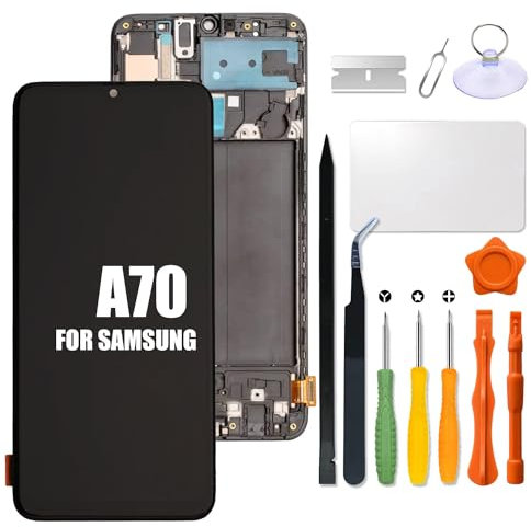 HWszyss Ersatz für Samsung Galaxy A70 LCD Bildschirm mit Rahmen INCELL für Samsung A705 A705F Touchscreen Digitizer Assembly A705FN SM-A705GM A7050 A705W A705U internes LCD-Display mit Reparaturset
