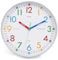 K&L Wall Art Lernuhr Kinder Wanduhr ohne Tickgeräusche modern Kinderuhr Jungen lautlos Mädchenuhr Silber Grau 30cm