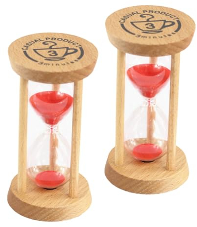 Alipis Sablier Rond Rouge De 3 Minutes pour Garçons Et Filles Idéal pour Le Brossage des Dents Et La Décoration Créative
