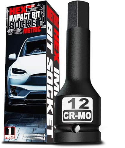 KIRXST 1/2 Douille à Embouts à Choc Hexagonale H12 (12 mm), en CR-MO, Pour Clés à Cliquet, Outils Électriques, Outils Pneumatiques