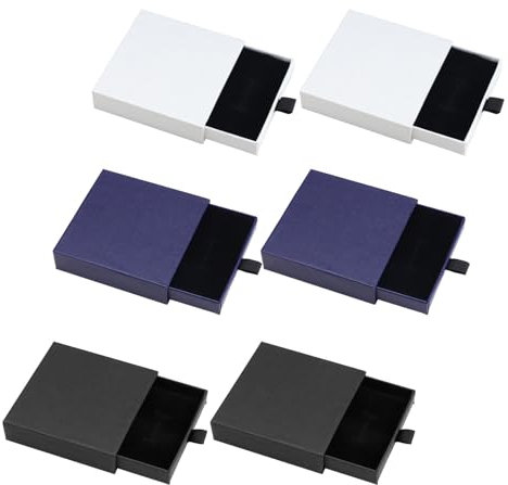 SRJQXH 6 Stück Schmuckschatulle Geschenkbox für Schmuck, schmuckbox klein, schmuck geschenkbox, für Armbänder Halskette Aufbewahrungsbox(8 x 8 x 1,8 cm)