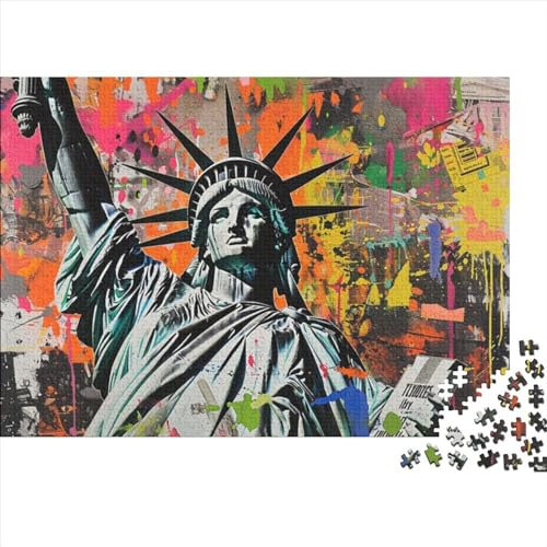 Statue of Liberty (8) 3D-Puzzles Für Erwachsene, Puzzle Für Erwachsene, 1000-teilige Puzzles, Holzpuzzles, Schwierig Und Herausfordernd, Großes Puzzlespiel, Spielzeug, Geschenk, Geeignet Für Kinder Üb