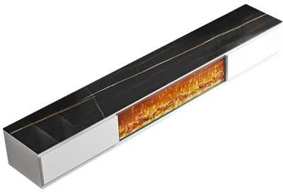 XXAD553TY Cheminée Meuble TV au Sol, Meuble TV Simple et Moderne, Meuble TV européen, Rangement de cheminée, Meuble TV en métal, décoration de la Maison Cheminée Electrique(2.4M A)