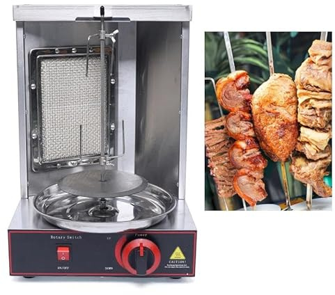 Dönergrill, Gyrosgrill, Vertikalgrill Zuhause, Drehgrill, 220V, 29.5 * 29.5 * 49cm, Hähnchengrill, Rotisserie aus Edelstahl Geeignet für LPG