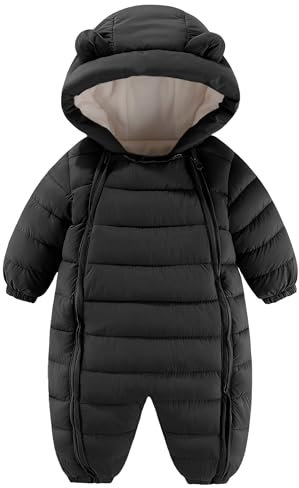 Happy Cherry Combinaison de Neige Bébé Fille Barboteuse Hiver à Capuche Coupe-Vent Grenouillère en Duvet Bébé Garçon 0-5 mois