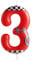 Zi Lan Red Racing Car Birthday Cake Candle Racing Car Themed Birthday Candle, Number 3 Birthday Candles 3rd Birthday Cake Topper for Boys Girls Racing Car Theme Party Decorations Supplies Favors Gifts