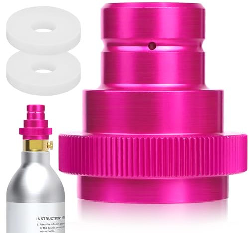 EAEVKPI CO2 Quick-Adapter, Schnelladapter für CO2 Soda, kompatibel mit Duo/Art/Terra Sprudelwasserbereiter, Soda Wasser Adapter, Sodastream Adapter 425g Zylinder 60L Trapezgewinde TR21-4(Rose)