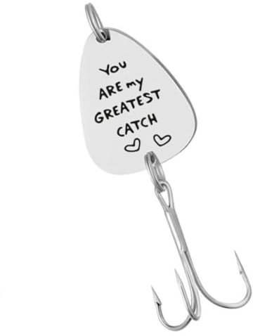 GOOHOCHY Angelköder Aus Edelstahl Mit Gravur You Are My Greatest Catch Personalisierter Haken Für Angelfans Geschenk Für Fischer An Festivals Wie Weihnachten Geburtstage Und Jubiläen