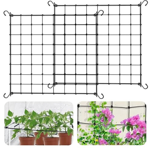 Landrain 2pcs Scrog Netz 80x80, Wiederverwendbar Pflanzennetz(Kann auf 120 X 120 cm Gedehnt Werden)