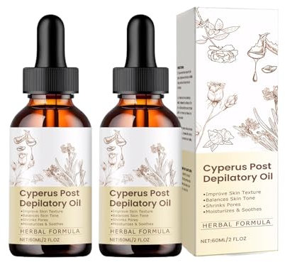 2 Bottles Cyperus Rotundus Oil Cyperus Rotundus 60ml/Bottle Cyprus Rotundus Oil Cyperus Oil Hair Removal Care Essential Oil Used to Inhibit Hair Growth, Moisturize and Soothe