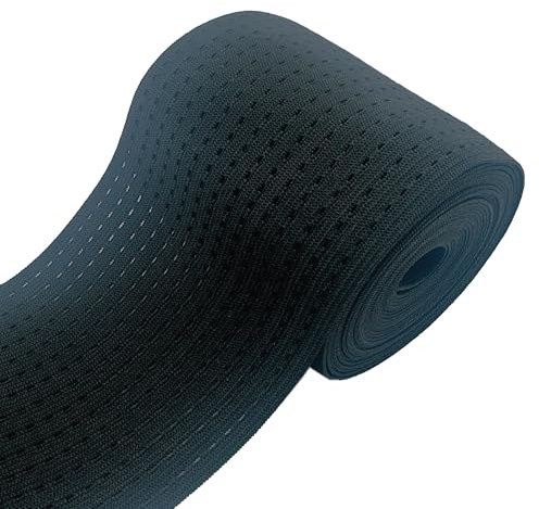 YJFY Gummiband Nähen Elastische Bänder zum Nähen Flache elastische Bänder Atmungsaktives Netz Verwendet für Bondage-Riemen, Röcke, Hosen, Hüftgürtel, etc. (Schwarz, 5 m Gummiband 10 cm Breit)