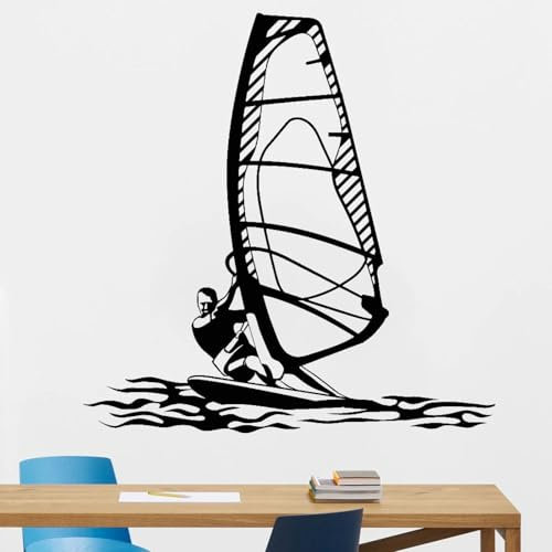 ZEALPLANT PVC Selbstklebende Surfen Wassersport Wandaufkleber Stadion Dekoration Segel Aufkleber Kinderzimmer Schlafzimmer Aufkleber