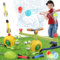 deAO 4 en 1 Aspersores Juegos de Agua Exterior para Niños - 2 Lanzador Béisbol, 3 Cohetes, 1 Aspersores 360° - Juegos Exterior Verano Jardín/Piscina Diversión para Niños y Niñas