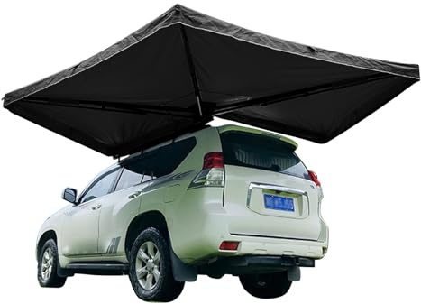 HTDRE Vehicle Awning 2m, 9.8' Height Retractable Co pilot's Side Awning, UV50+ 270 Awning, Overland awning for Truck, SUV, Van, Jeep, Campers(Black)