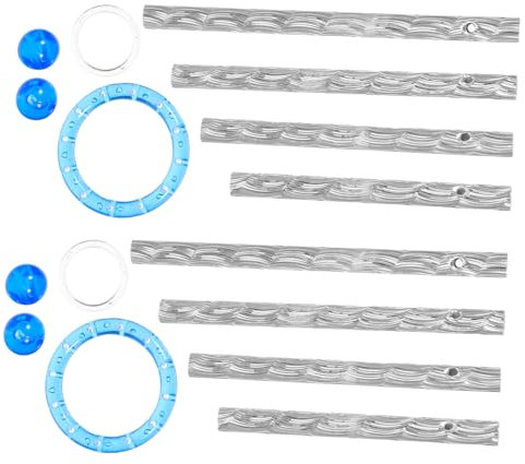 CAXUSD 2 Sätze Windspielröhren-bastelset Mit Perlen Und Kreisen Zum Basteln Für Garten Hängende Dekorationen Blau