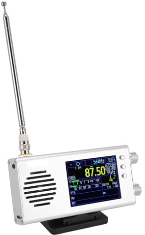 Tragbarer SSB-Kurzwellen-Radio Empfänger 3,2-Zoll-LCD-Display Dual-Stereo-Lautsprecher 5000MAH AM FM SW CB VHF UHF WX AIR LW Vollband-Radio Empfänger (Silber)