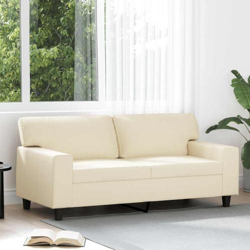 ROMHZKS Modernes 2-Sitzer Sofa aus langlebigem Kunstleder mit Metallgestell, bequemem Sitzkomfort und schmutzabweisender Oberfläche für Wohnzimmer und Lounge