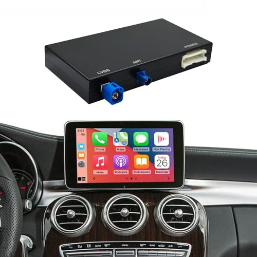 Kabelloses CarPlay-/Android-Auto-Nachrüstset, Decoder-Modul für Mercedes-Benz NTG5.0 B-, C-, GLC-, CLA- und GLA-Klasse W205 (2015–2018), unterstützt Rückfahrkamera, Originale OEM-Fahrzeugbedienung