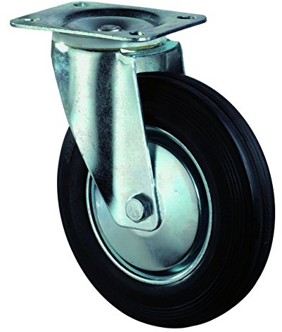 Lenkrolle Gummi 80mm galv. Gehäuse, 50 kg