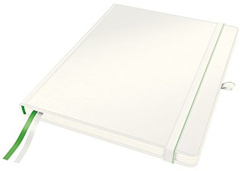 Leitz iPad Size Hard Cover Notebook, White (80 Sheets, Ruled, with 2 Bookmarks, 100 gsm Ivory Paper, Complete Range)