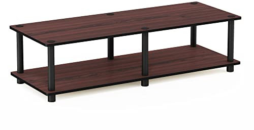 Furinno Soporte para TV, Madera, Dark Cherry/Black, Wide 41.3(W) x10.9(H) x15.6(D)