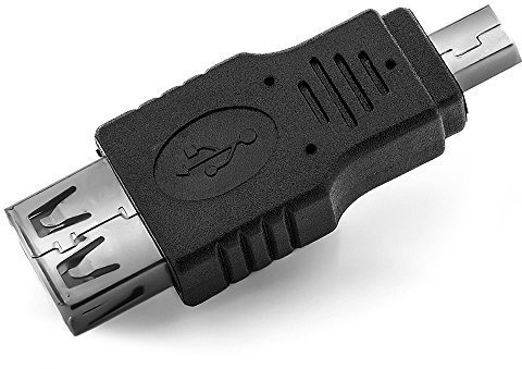 deleyCON Adaptador Mini USB - Mini USB B Macho a USB A Femenino - Tecnología de Alta Velocidad USB 2.0 - Negro