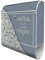 banjado® Design Briefkasten personalisiert mit WT Blaues Ornament 38,5x46,5x13cm & 2 Schlüssel - Briefkasten Stahl weiß mit Zeitungsfach pulverbeschichtet - Postkasten A4 Einwurf inkl. Montagematerial