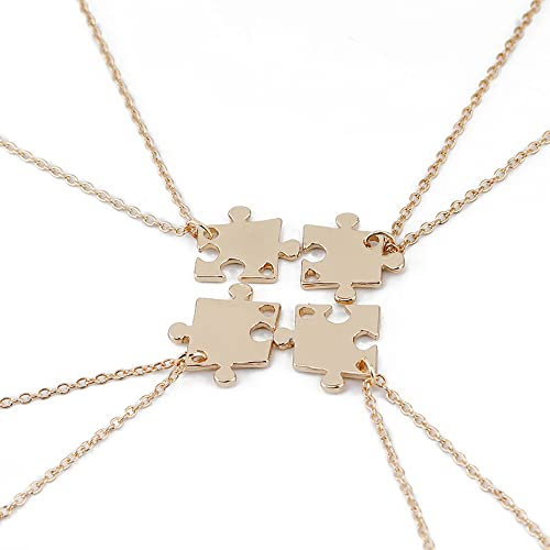 Elegant Rose, set di 4 collane in lega, con scritta Best Friends Forever and Ever, (Migliori amici per sempre) con forma di cuore, idea regalo creativa per le amiche
