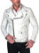 D'Arienzo Chiodo in Vera Pelle Bianca Uomo Made in Italy Biker Moto Primavera Slim 50/Bianco
