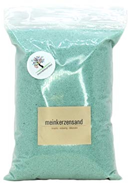 KERZENSAND Wachsgranulat 1000g in verschiedenen Farben (inkl. 4 Dochte) - Kerzenwachsgranulat - Gestalten Sie ihre Kerzen individuell - kreativ - vielseitig - dekorativ (Mint)