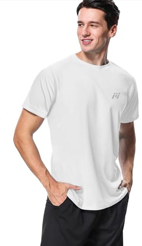 MeetHoo Mens Up2st Rash Guard Shirt, White, M UK