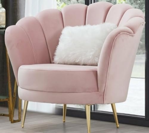 Casa Padrino Fauteuil de salon design Art Déco Rose/Or 85 x 55 x A. 85 cm - Meubles de Salon Art Déco