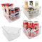 Sorbus Lazy Susan Aufbewahrungskorb mit Griff an der Vorderseite für Eckschrank, tolle sektorförmige Behälter für Küche, Speisekammer, Badezimmer, transparenter Kunststoff (4er-Pack)