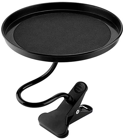 Auto Schwenkbare Ablage, Flexibel Auto Essen Tablett, 360 Grad Verstellbarer Lebensmittelhalter Rundes Auto Mount Food Tray mit Klemmhalterung Rutschfeste Multifunktions-Schwenkschale Tisch,schwarz