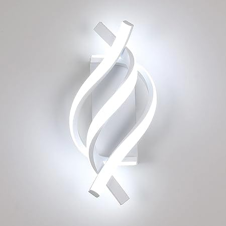 Comely LED Wandleuchte Innen, 22W Wandlampe Innen Weiß, 2500LM Kreative Spirale Modern Wandleuchte, 6500K Wandbeleuchtung LED für Wohnzimmer Schlafzimmer Treppenhaus Flur