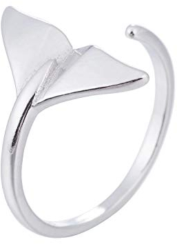 Miniblings Walflossen Ring - I Wal Flosse Flossen Meer Meerestier Walfisch Fisch Delfin Delphin Edelstahl - Handmade Modeschmuck I Fingerring mit Motiv I verstellbar one Size