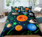 Timiany Kinder Bettwäsche Set Sonnensystem Planet Jungen-Teenager-Bettbezüge Mit Reißverschluss 135x200cm+80x80cm Planeten & Sterne Mikrofaser Bettbezug (Universum-F,135x200+50x75)