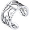 SILVERCUTE Offener Zehenring 8mm breit für Mädchen Frauen 925er Silber vintage hohle Muster Fuß Fingerring verstellbarer Zehen Ring Schmuck Accessoire für Sommerstrand
