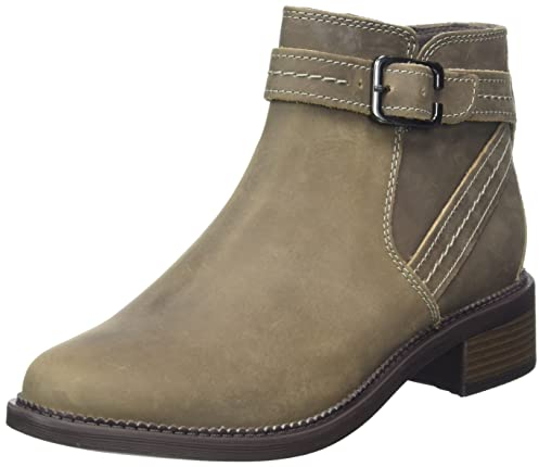 Clarks Maye Strap, Chelsea Boot Donna, Dark Taupe Lea, 38 EU