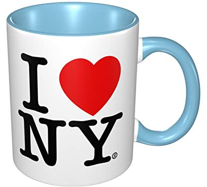 Tazza colorata con scritta I Love New York e scritta I Love Ny in colori Souvenirs Sky Blue Double Color Coffee Mug