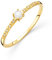 OROVI Damen Ring | Diamant Ring | echtes 9 Karat (375) Gelbgold | mit 8 echten Diamanten und Perlmutt von 0,17 Karat | Gold Verlobungsring | nachhaltiger, handgemachter Damen Schmuck