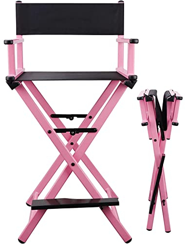 MIYUEWU Folding Directors Stuhl Künstler Make-up Stuhl, 28 Hoher Aluminium Tragbarer Stuhl, Faltbarer Regiestuhl Make-up Artist Stuhl Camping Chaise,Without headrest