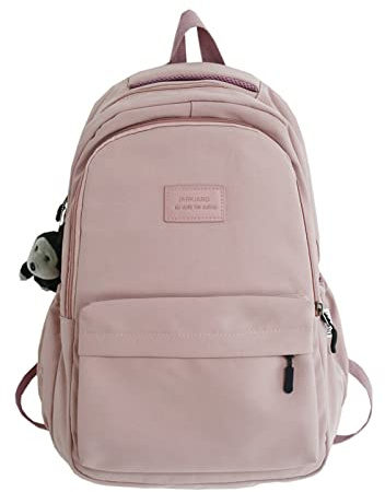Grazioso zaino per scuola, università, grande capacità, per libri, da studenti, casual, Rosa, Zaini Daypack