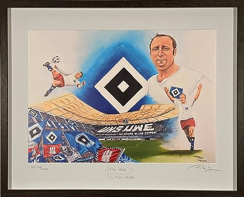 HSV Legende - `Uns Uwe`, Premium-Edition, Kunstdruck gerahmt