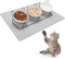 Phoetya Cat Bowl Set of 3, Ceramic Cat Food Bowl with Stand Pet Bowl Mat Tilted Elevated Cat Feeding Station Kitten Food Storage Bowls Anti Vomiting Raised Puppy Dish Feeder for Small Dog(Black)