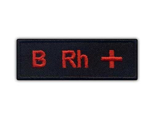 Blutgruppe B Rh + – zum Aufbügeln auf der Rückseite – bestickter Aufnäher/Abzeichen/Emblem