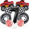 Yunchu Online Luftballon Auto Geburtstag Kit Monster Truck Cars Geburtstagsdeko Junge 7. Truck Geburtstag Dekoration Auto Thema Party Dekorationen für Monster Truck Rennen Auto Theme Party Supplies