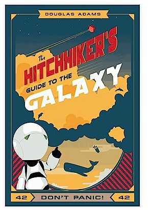 OakiTa Vintage-Reiseposter Hitchhiker's Guide to The Galaxy, Poster, Leinwand-Poster, Wandkunst, Dekordruck, Bild, Gemälde für Wohnzimmer, Schlafzimmer, Dekoration, ungerahmt, 30 x 45 cm