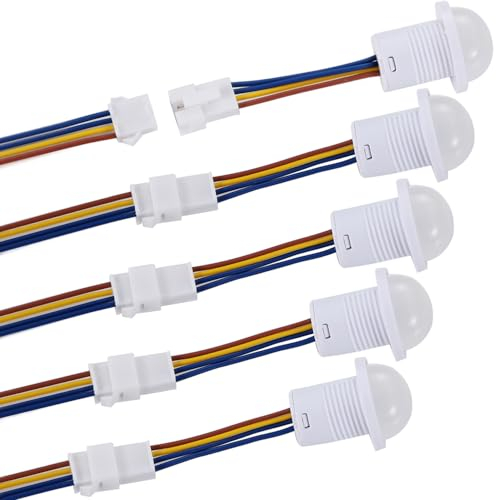 Greluma 5 Piezas Interruptor de Sensor infrarrojo PIR de 110 V/220 V, Mini Detector de Movimiento infrarrojo para instalación en Interiores